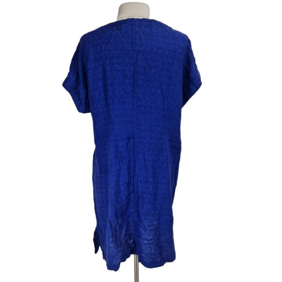 Soft Surrounding Women Size M Blue Purple Mini Pencil Shirt Dress Crew Neck 236P - Picture 3 of 6